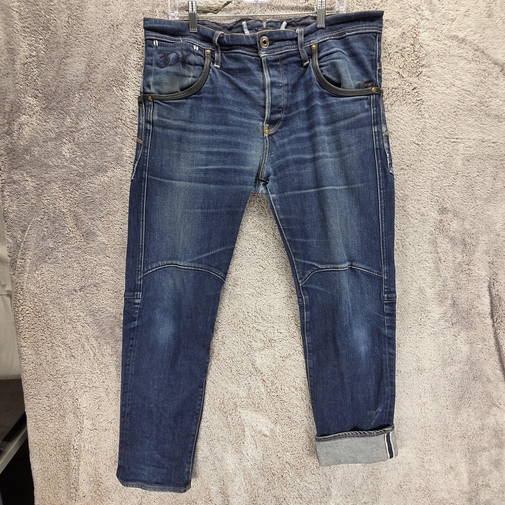 G-Star RAW 30 Years Jackpant 3D Straight Jeans Mens Selvedge Blue Fits 36x30
